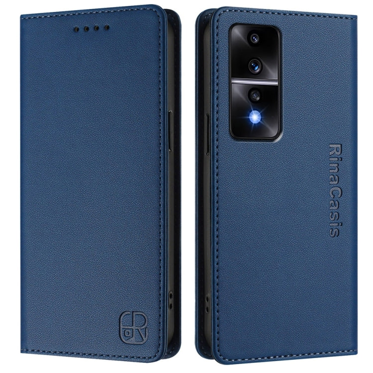 For Honor 80 GT RC01 Dual-Folded Magnetic Suction RFID Leather Phone Case