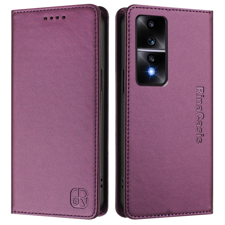 For Honor 80 GT RC01 Dual-Folded Magnetic Suction RFID Leather Phone Case
