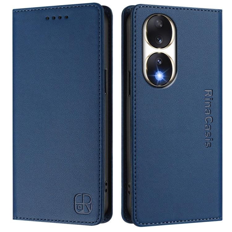 For Honor 90 RC01 Dual-Folded Magnetic Suction RFID Leather Phone Case