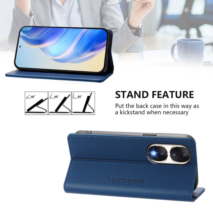 For Honor 90 RC01 Dual-Folded Magnetic Suction RFID Leather Phone Case