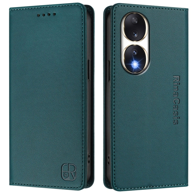 For Honor 90 RC01 Dual-Folded Magnetic Suction RFID Leather Phone Case