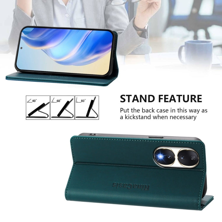 For Honor 90 RC01 Dual-Folded Magnetic Suction RFID Leather Phone Case