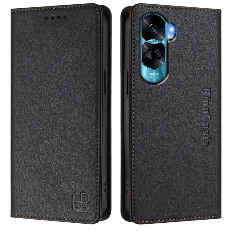 For Honor 90 Lite / Honor X50i RC01 Dual-Folded Magnetic Suction RFID Leather Phone Case