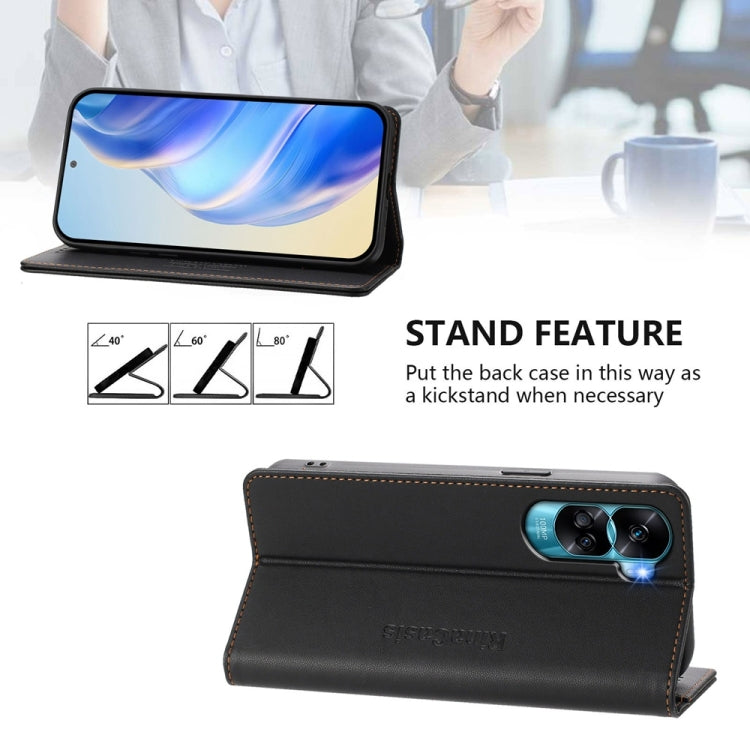 For Honor 90 Lite / Honor X50i RC01 Dual-Folded Magnetic Suction RFID Leather Phone Case