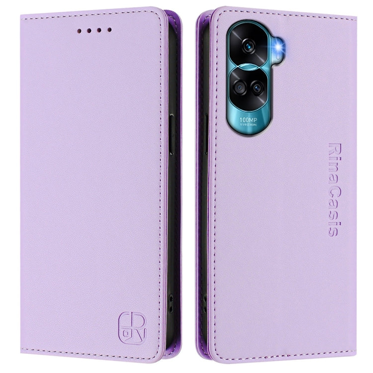 For Honor 90 Lite / Honor X50i RC01 Dual-Folded Magnetic Suction RFID Leather Phone Case