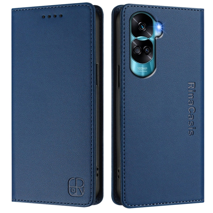 For Honor 90 Lite / Honor X50i RC01 Dual-Folded Magnetic Suction RFID Leather Phone Case