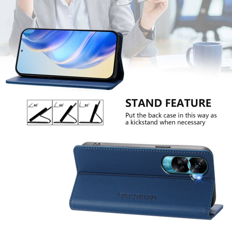 For Honor 90 Lite / Honor X50i RC01 Dual-Folded Magnetic Suction RFID Leather Phone Case