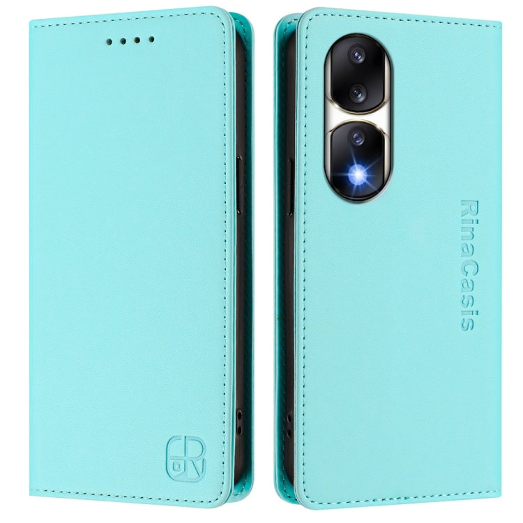 For Honor 90 Pro RC01 Dual-Folded Magnetic Suction RFID Leather Phone Case