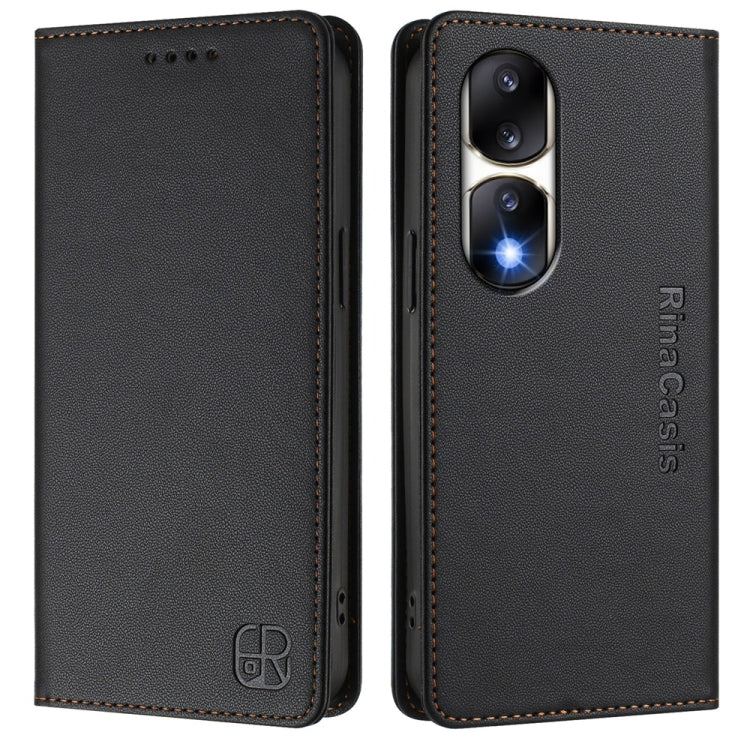 For Honor 90 Pro RC01 Dual-Folded Magnetic Suction RFID Leather Phone Case