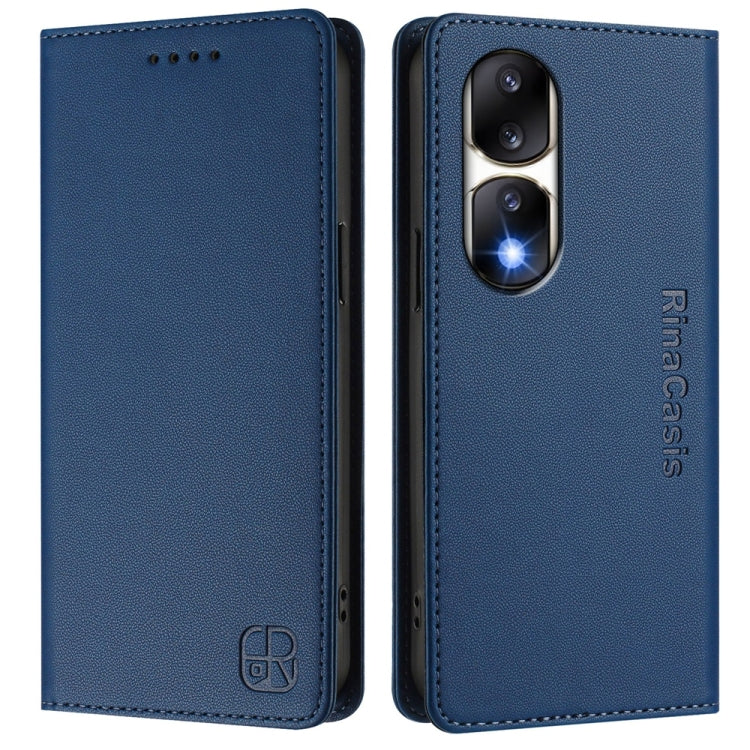 For Honor 90 Pro RC01 Dual-Folded Magnetic Suction RFID Leather Phone Case