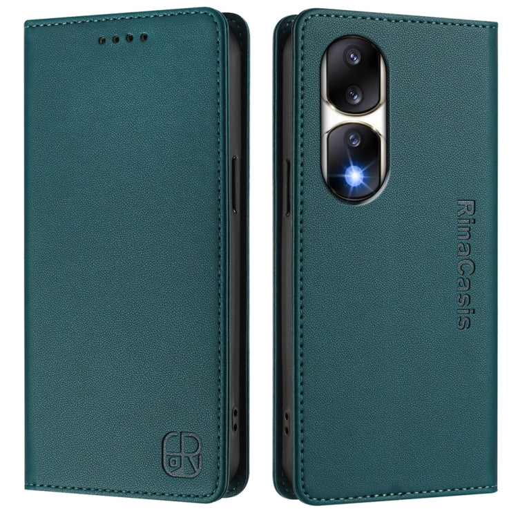For Honor 90 Pro RC01 Dual-Folded Magnetic Suction RFID Leather Phone Case
