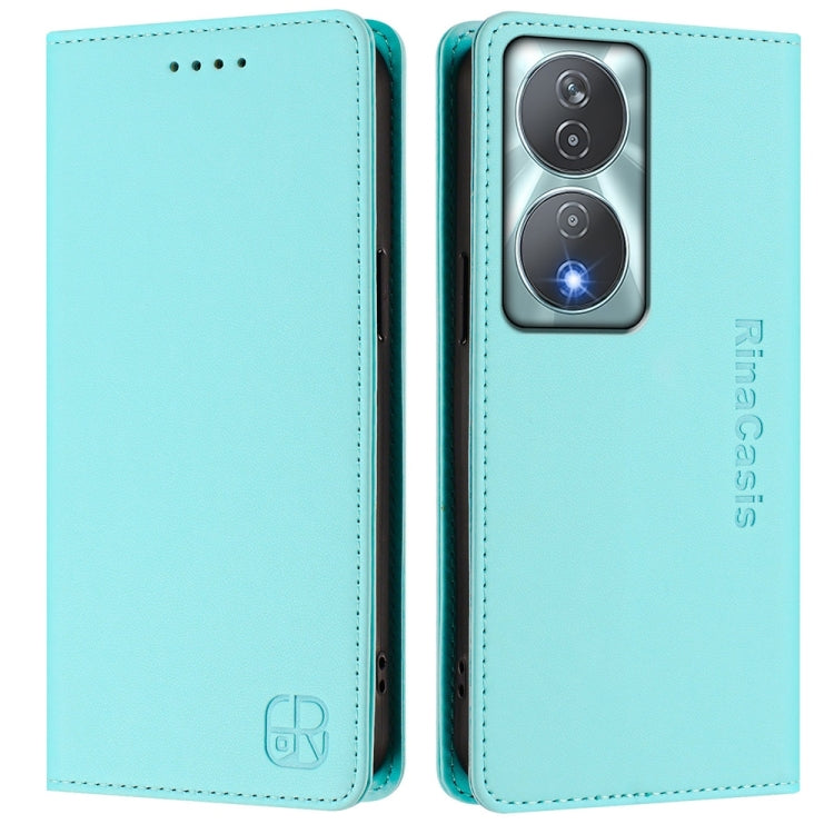 For Honor 90 Smart / X7b 5G / 4G Global RC01 Dual-Folded Magnetic Suction RFID Leather Phone Case
