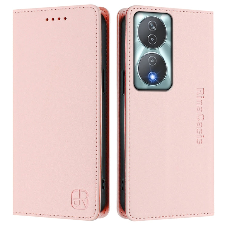 For Honor 90 Smart / X7b 5G / 4G Global RC01 Dual-Folded Magnetic Suction RFID Leather Phone Case