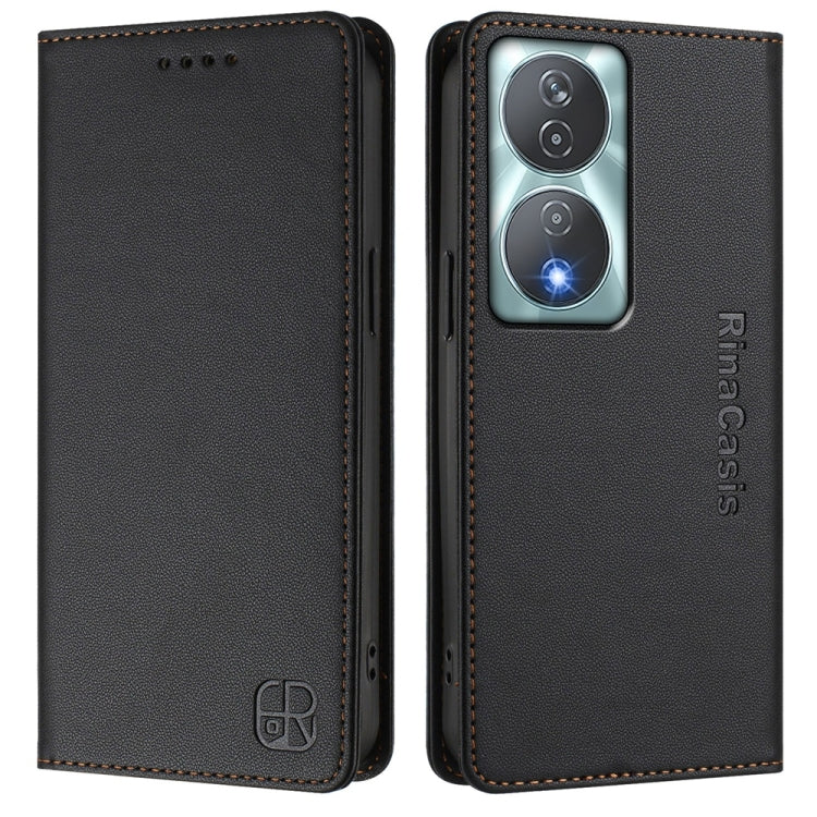For Honor 90 Smart / X7b 5G / 4G Global RC01 Dual-Folded Magnetic Suction RFID Leather Phone Case