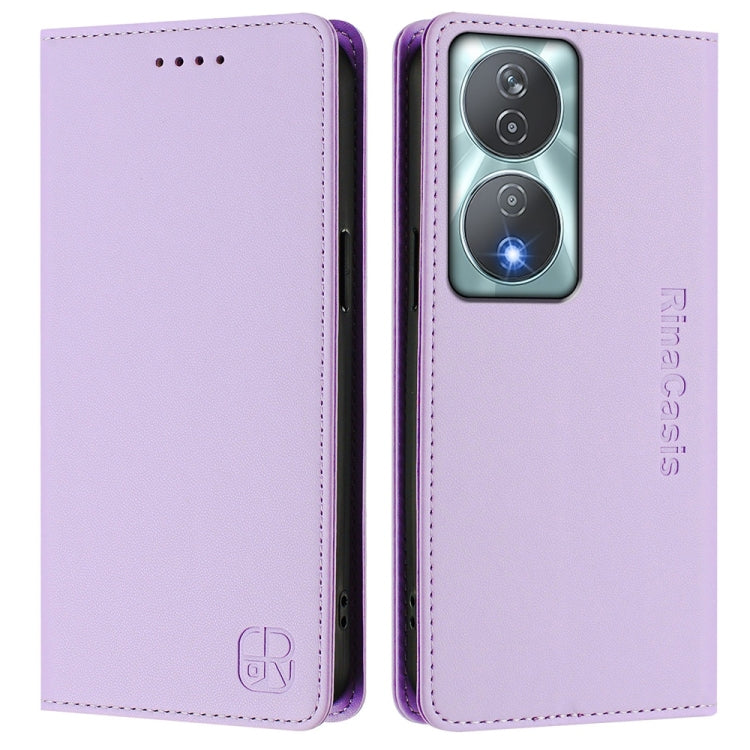 For Honor 90 Smart / X7b 5G / 4G Global RC01 Dual-Folded Magnetic Suction RFID Leather Phone Case