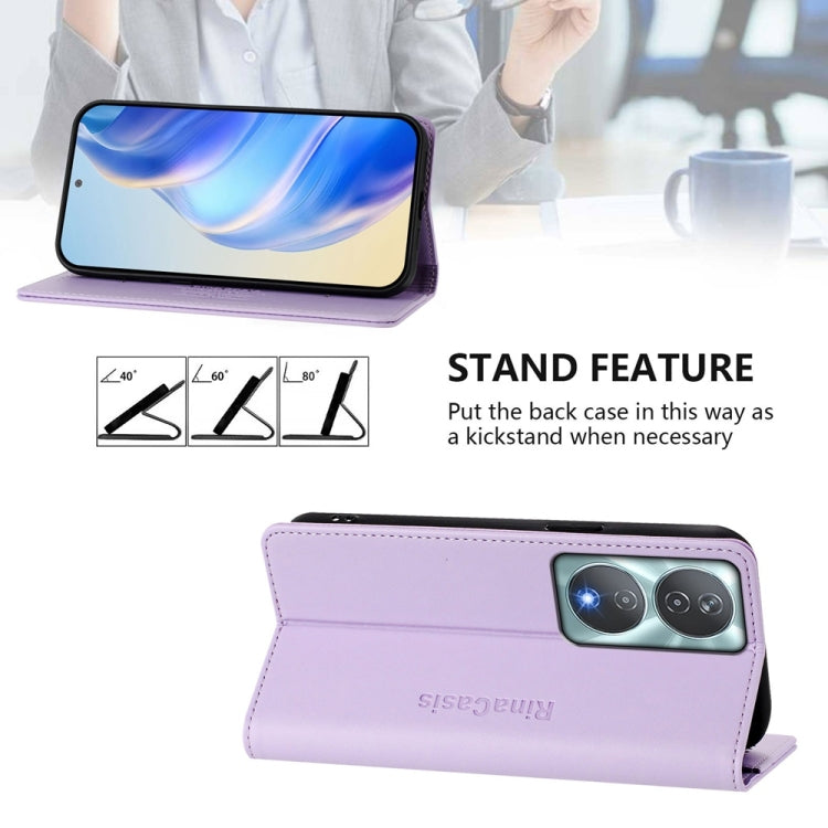 For Honor 90 Smart / X7b 5G / 4G Global RC01 Dual-Folded Magnetic Suction RFID Leather Phone Case
