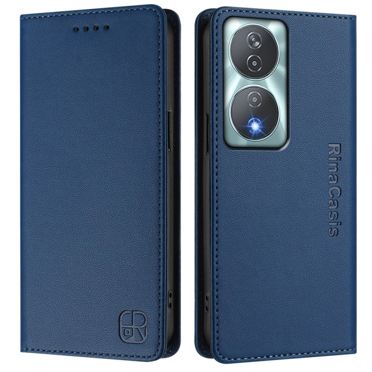 For Honor 90 Smart / X7b 5G / 4G Global RC01 Dual-Folded Magnetic Suction RFID Leather Phone Case