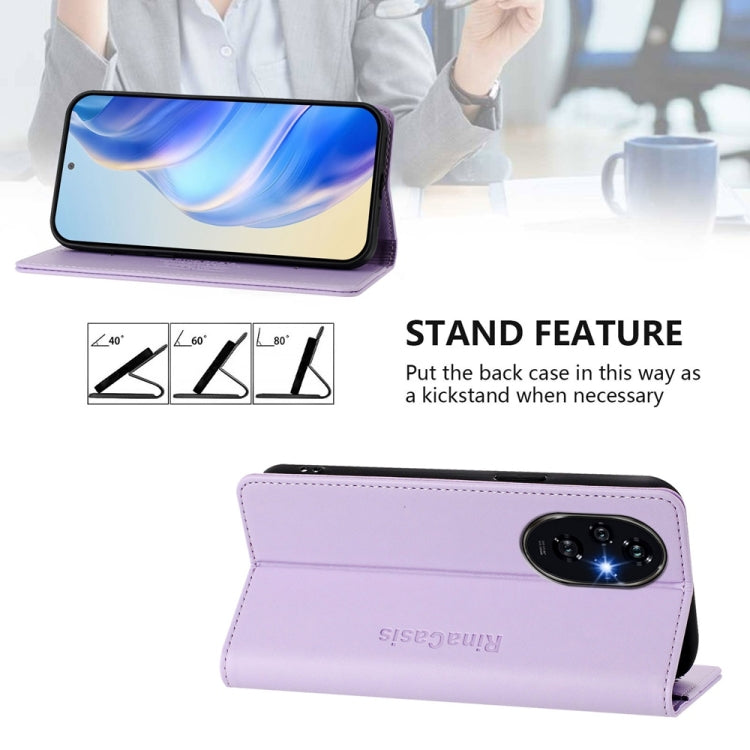 For Honor 200 RC01 Dual-Folded Magnetic Suction RFID Leather Phone Case