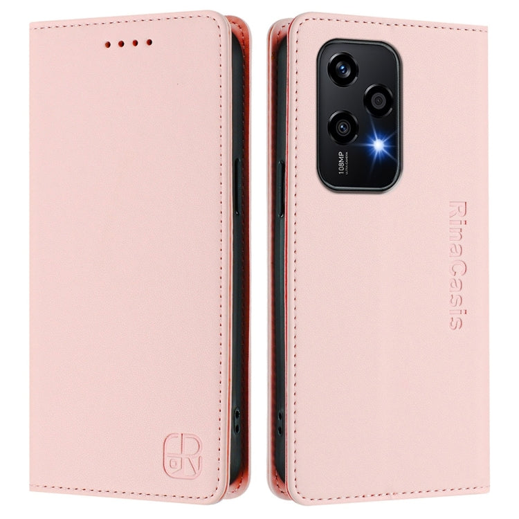 For Honor 200 Lite Global RC01 Dual-Folded Magnetic Suction RFID Leather Phone Case