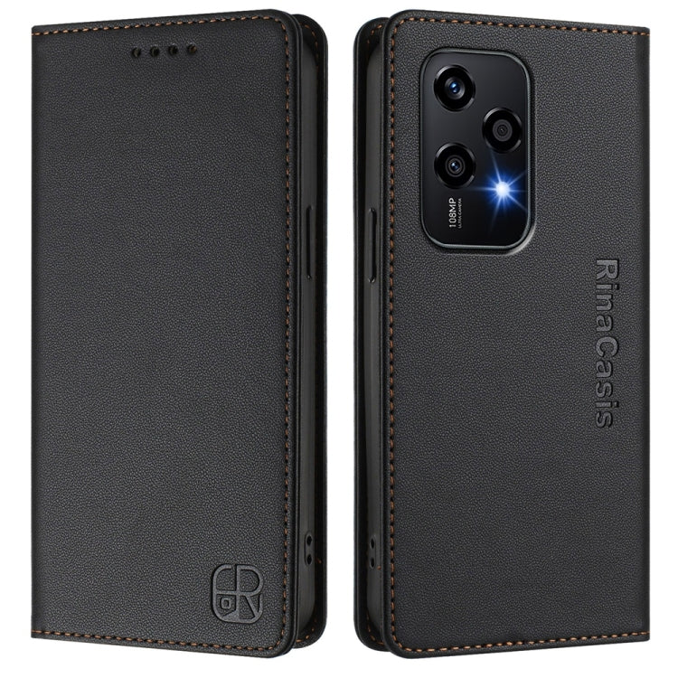 For Honor 200 Lite Global RC01 Dual-Folded Magnetic Suction RFID Leather Phone Case