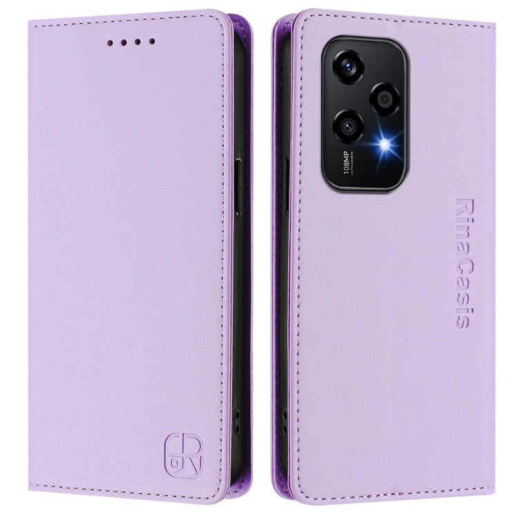 For Honor 200 Lite Global RC01 Dual-Folded Magnetic Suction RFID Leather Phone Case