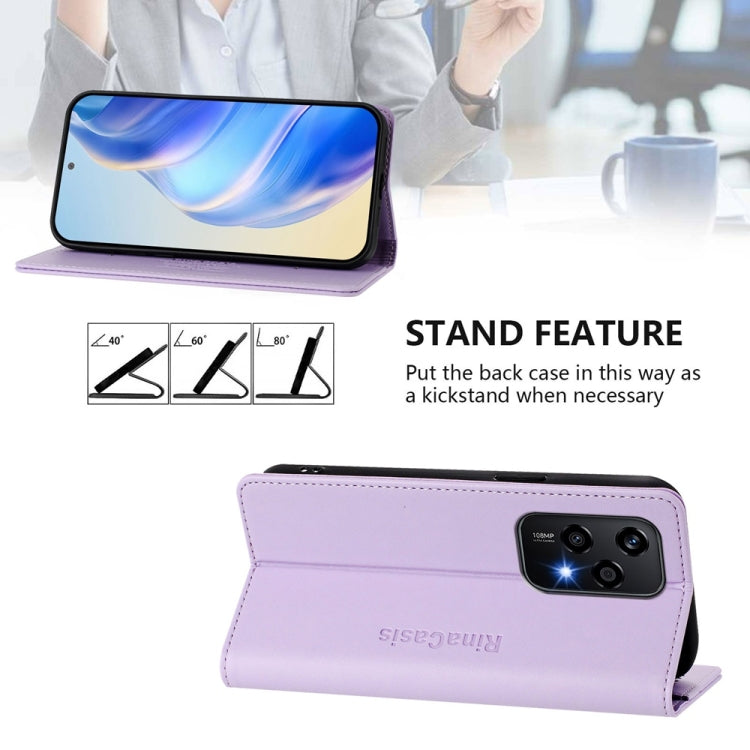 For Honor 200 Lite Global RC01 Dual-Folded Magnetic Suction RFID Leather Phone Case