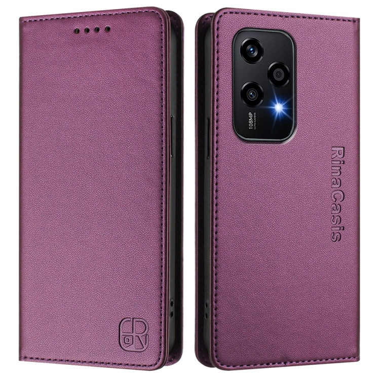 For Honor 200 Lite Global RC01 Dual-Folded Magnetic Suction RFID Leather Phone Case
