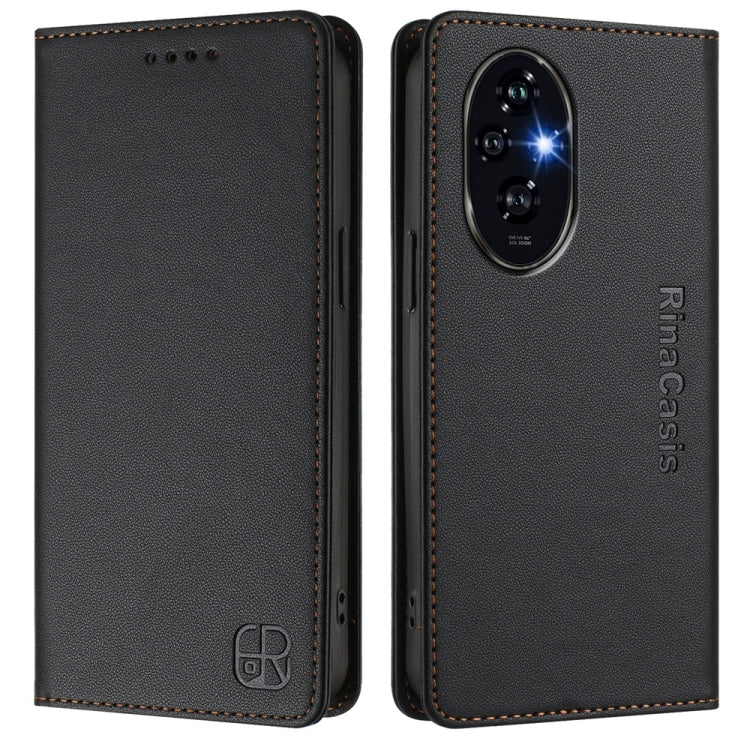 For Honor 200 Pro RC01 Dual-Folded Magnetic Suction RFID Leather Phone Case