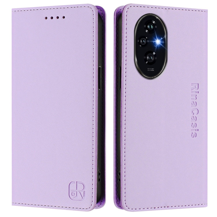 For Honor 200 Pro RC01 Dual-Folded Magnetic Suction RFID Leather Phone Case