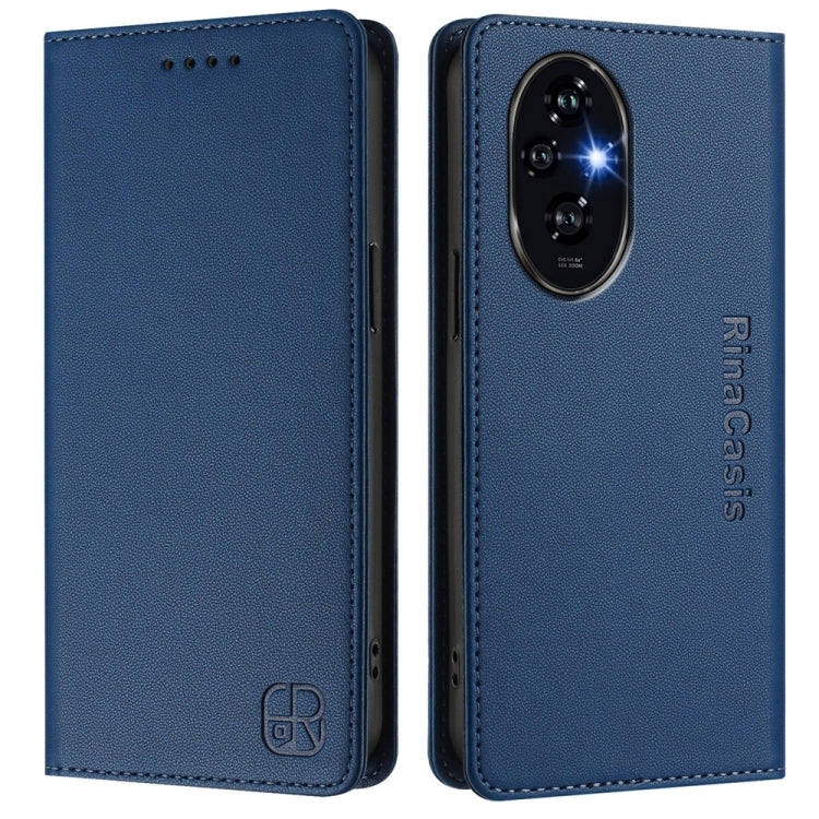 For Honor 200 Pro RC01 Dual-Folded Magnetic Suction RFID Leather Phone Case