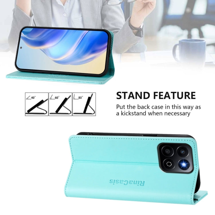 For Honor 200 Smart Global / X7c 4G RC01 Dual-Folded Magnetic Suction RFID Leather Phone Case