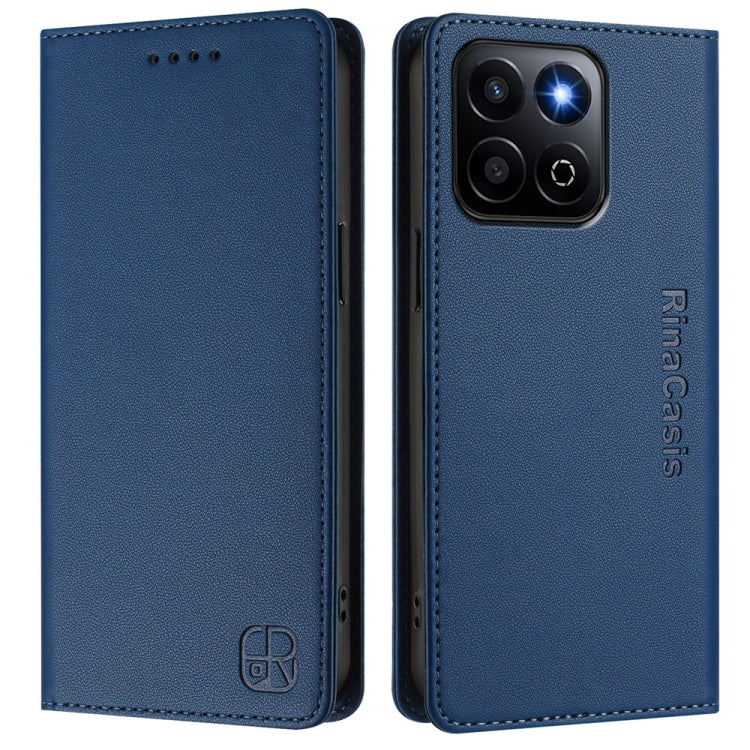 For Honor 200 Smart Global / X7c 4G RC01 Dual-Folded Magnetic Suction RFID Leather Phone Case