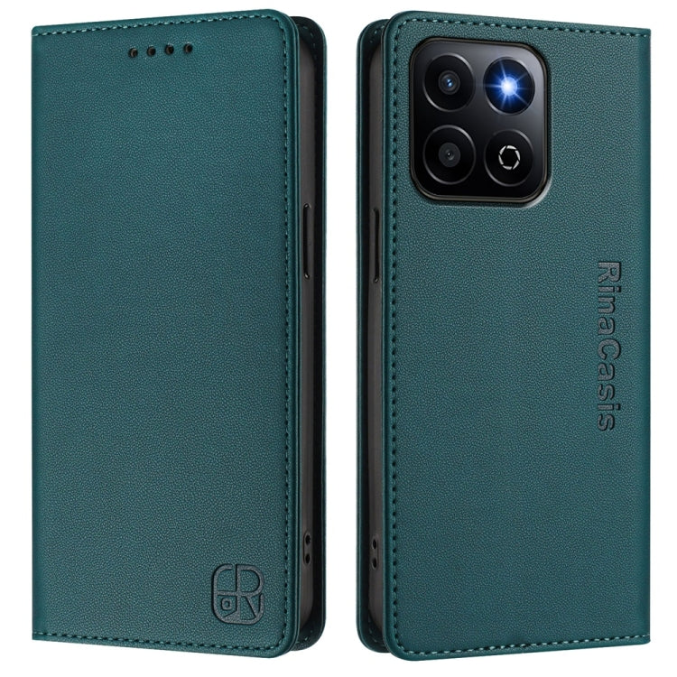 For Honor 200 Smart Global / X7c 4G RC01 Dual-Folded Magnetic Suction RFID Leather Phone Case