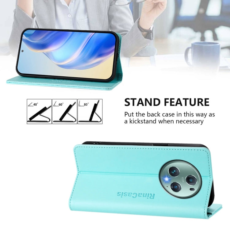 For Honor Magic5 Pro RC01 Dual-Folded Magnetic Suction RFID Leather Phone Case