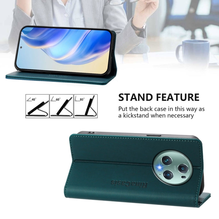 For Honor Magic5 Pro RC01 Dual-Folded Magnetic Suction RFID Leather Phone Case