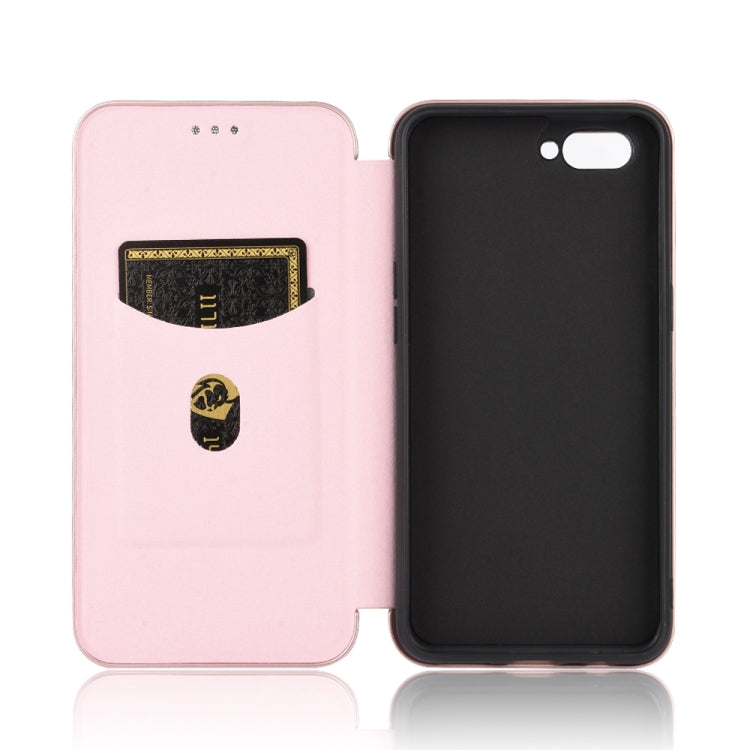 For OPPO A5(AX5) / A3s / A12e Carbon Fiber Texture Horizontal Flip TPU + PC + PU Leather Case with Card Slot