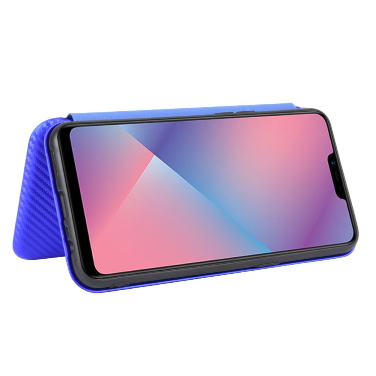 For OPPO A5(AX5) / A3s / A12e Carbon Fiber Texture Horizontal Flip TPU + PC + PU Leather Case with Card Slot