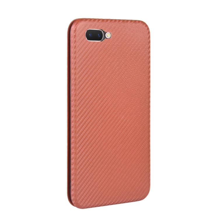 For OPPO A5(AX5) / A3s / A12e Carbon Fiber Texture Horizontal Flip TPU + PC + PU Leather Case with Card Slot