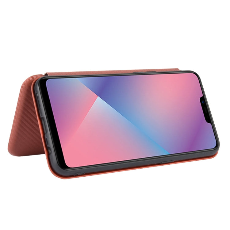 For OPPO A5(AX5) / A3s / A12e Carbon Fiber Texture Horizontal Flip TPU + PC + PU Leather Case with Card Slot