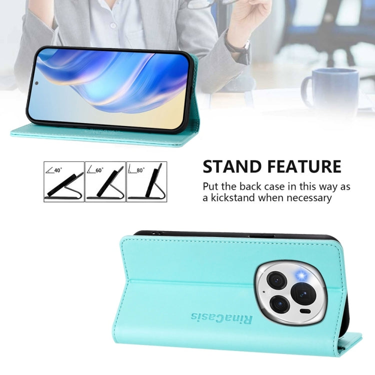 For Honor Magic6 Pro Global RC01 Dual-Folded Magnetic Suction RFID Leather Phone Case