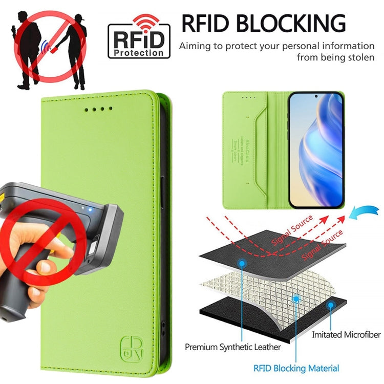For Honor Magic6 Pro Global RC01 Dual-Folded Magnetic Suction RFID Leather Phone Case