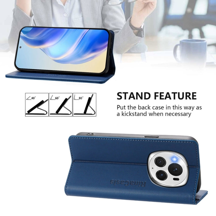 For Honor Magic6 Pro Global RC01 Dual-Folded Magnetic Suction RFID Leather Phone Case