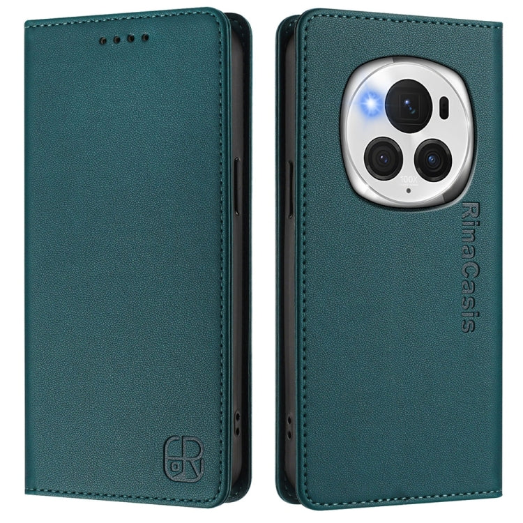For Honor Magic6 Pro Global RC01 Dual-Folded Magnetic Suction RFID Leather Phone Case