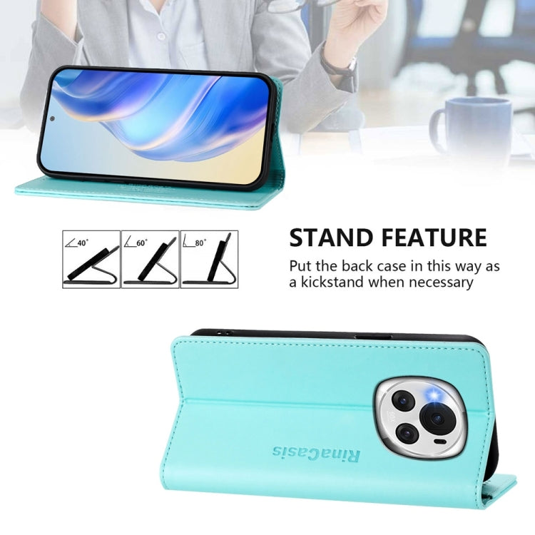 For Honor Magic6 Global RC01 Dual-Folded Magnetic Suction RFID Leather Phone Case