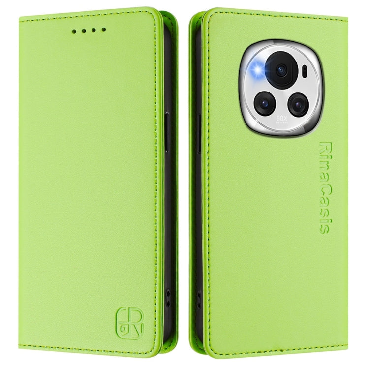 For Honor Magic6 Global RC01 Dual-Folded Magnetic Suction RFID Leather Phone Case