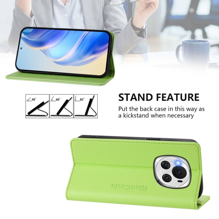 For Honor Magic6 Global RC01 Dual-Folded Magnetic Suction RFID Leather Phone Case