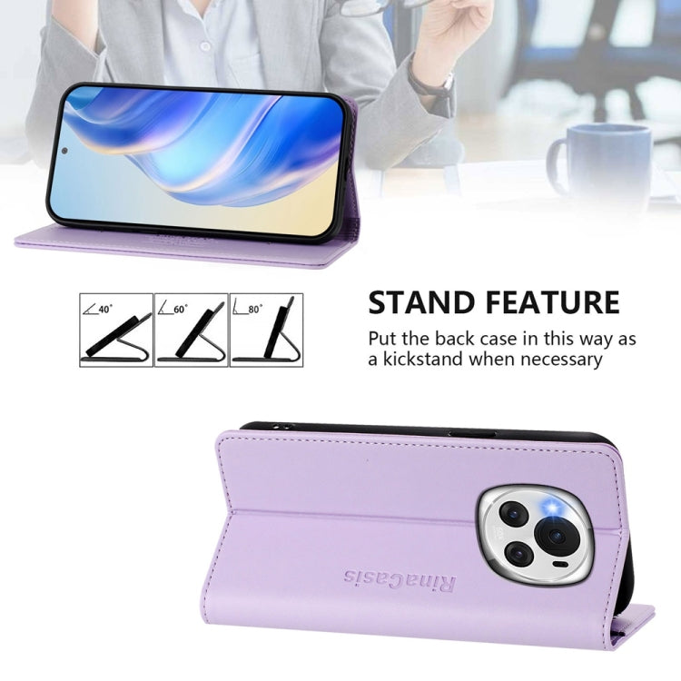 For Honor Magic6 Global RC01 Dual-Folded Magnetic Suction RFID Leather Phone Case