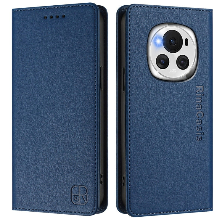 For Honor Magic6 Global RC01 Dual-Folded Magnetic Suction RFID Leather Phone Case