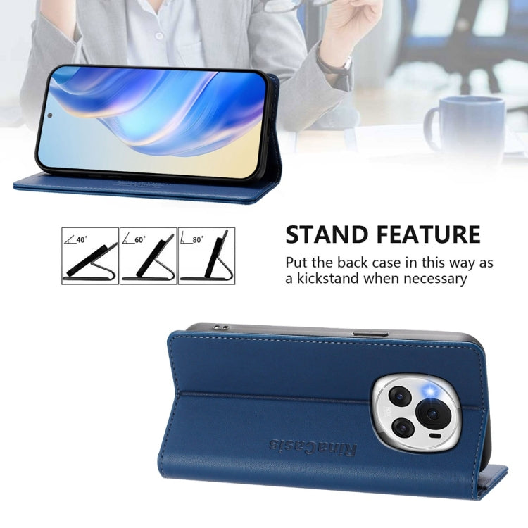 For Honor Magic6 Global RC01 Dual-Folded Magnetic Suction RFID Leather Phone Case
