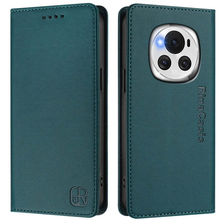 For Honor Magic6 Global RC01 Dual-Folded Magnetic Suction RFID Leather Phone Case